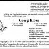 Kloess Georg 1945-2003 Todesanzeige